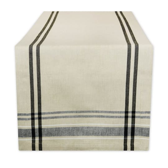 DII® 72" French Stripe Table Runner in White/Black | 14" x 72" | Michaels®